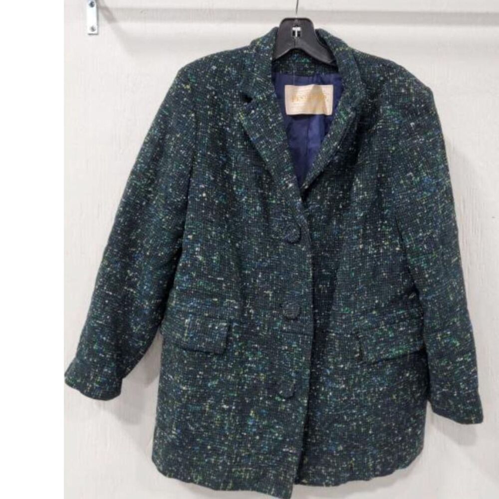 Vintage Pendleton Wool Plaid Jacket Green Navy L Dark Academia Shacket M/L